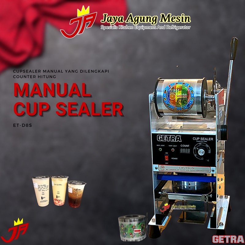 Jual Manual Cup Sealer Getra Et D S Mesin Perekat Gelas Plastik Shopee Indonesia