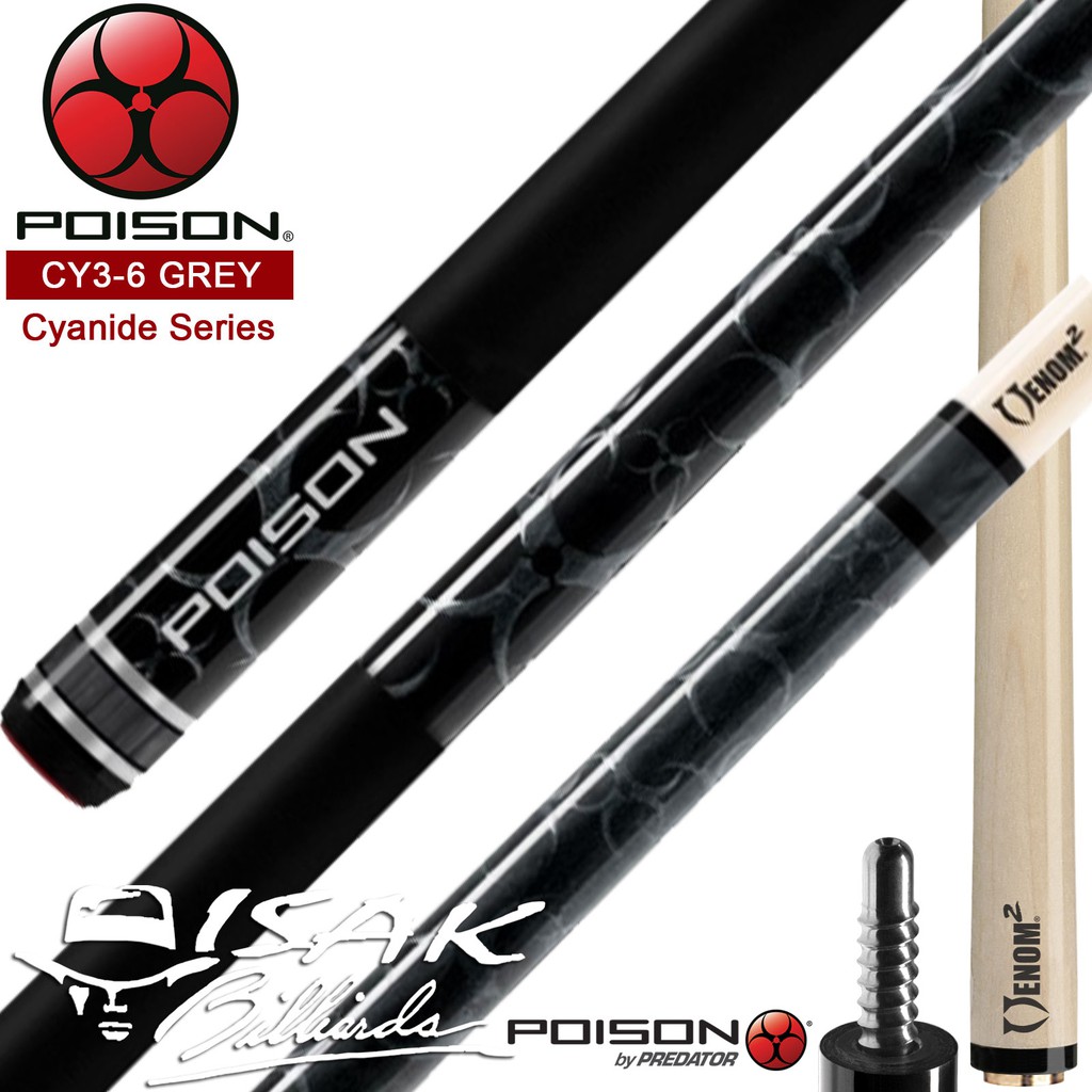 Jual Poison Cyanide CY3-6 Grey Pool Cue - Billiard Stick