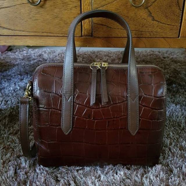 Fossil sydney hot sale satchel croco