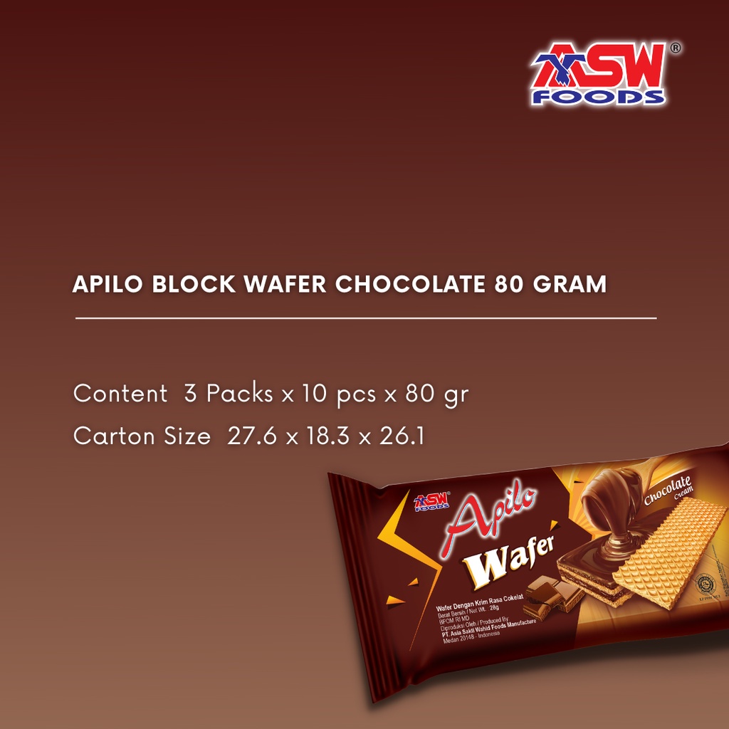 Jual Apilo Block Wafer Chocolate 70 Gram ( 10 Pcs ) | Shopee Indonesia