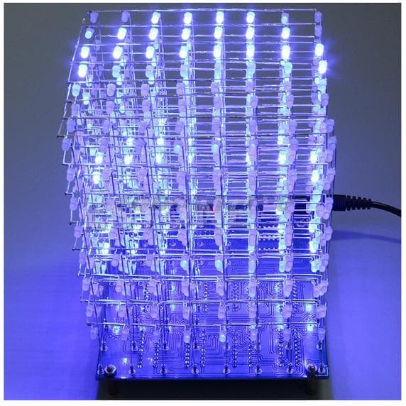 Jual 3D Lightsquared 8X8X8 Led Cube White Led Blue Ray Diy Kit | Shopee ...