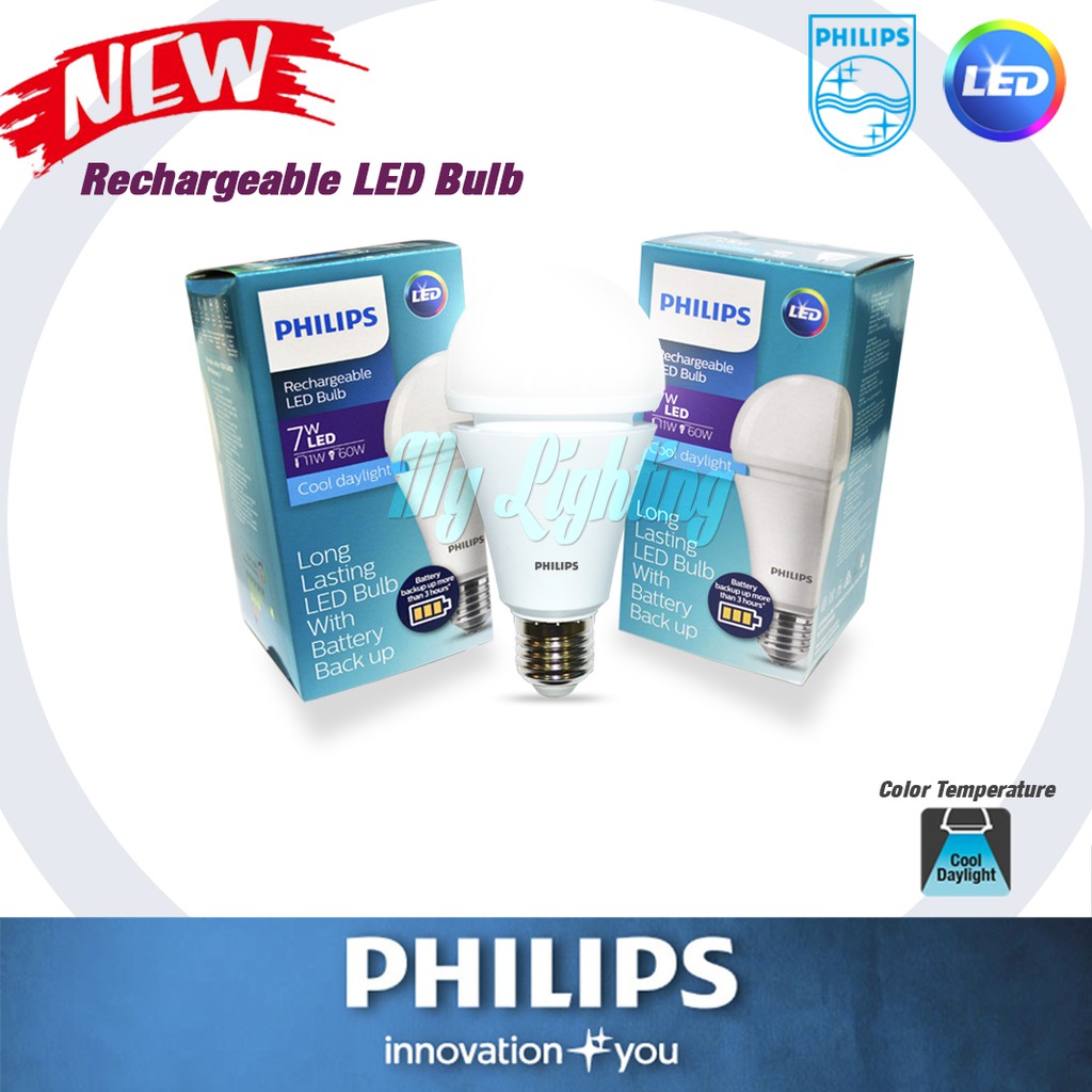 Jual Lampu Aliran / Emergency LED Bulb PHILIPS 7W Cool Daylight ( Putih ...