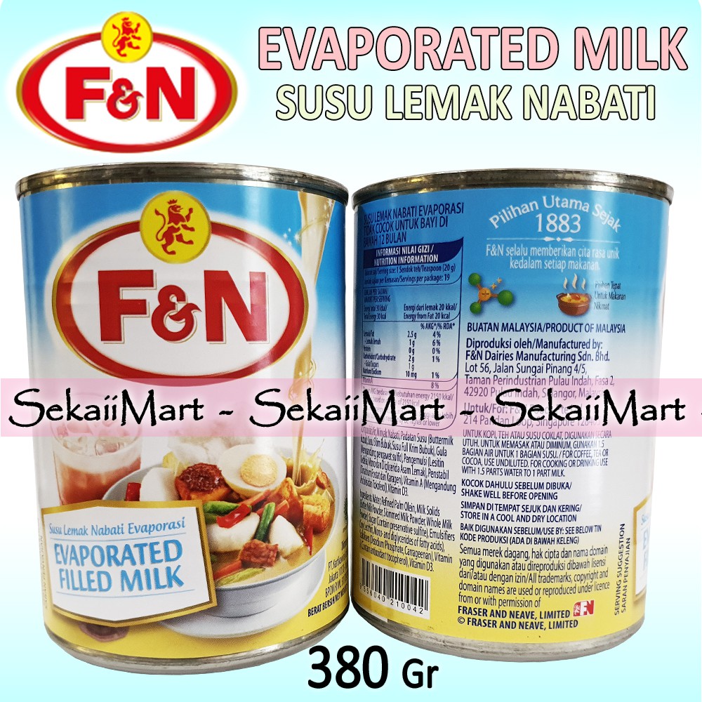 Jual F&N Susu Evaporasi Kaleng - Susu Lemak Nabati - FN F-N Evaporated