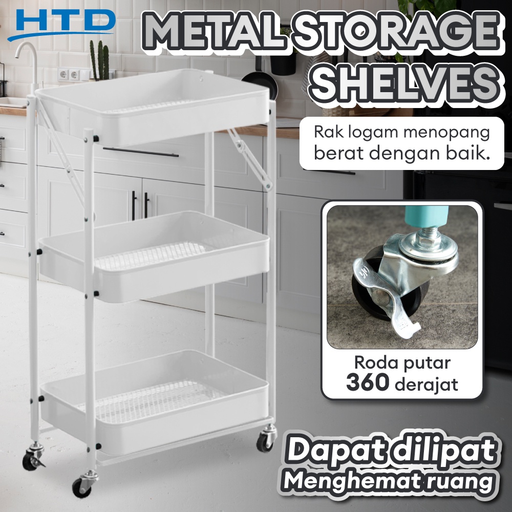 Jual HTD Sport Metal Storage Selves Model Rak Penyimpanan Roda 3 Susun ...