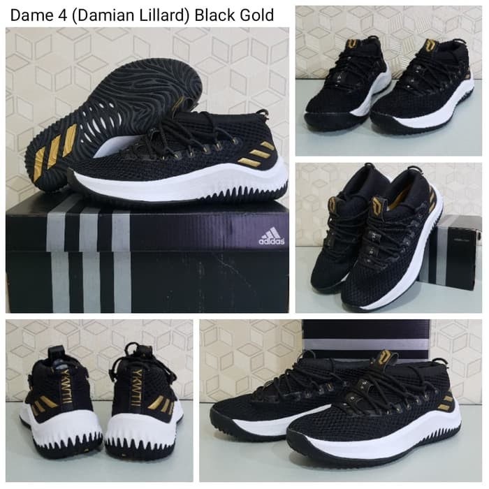 Adidas dame 4 black gold best sale