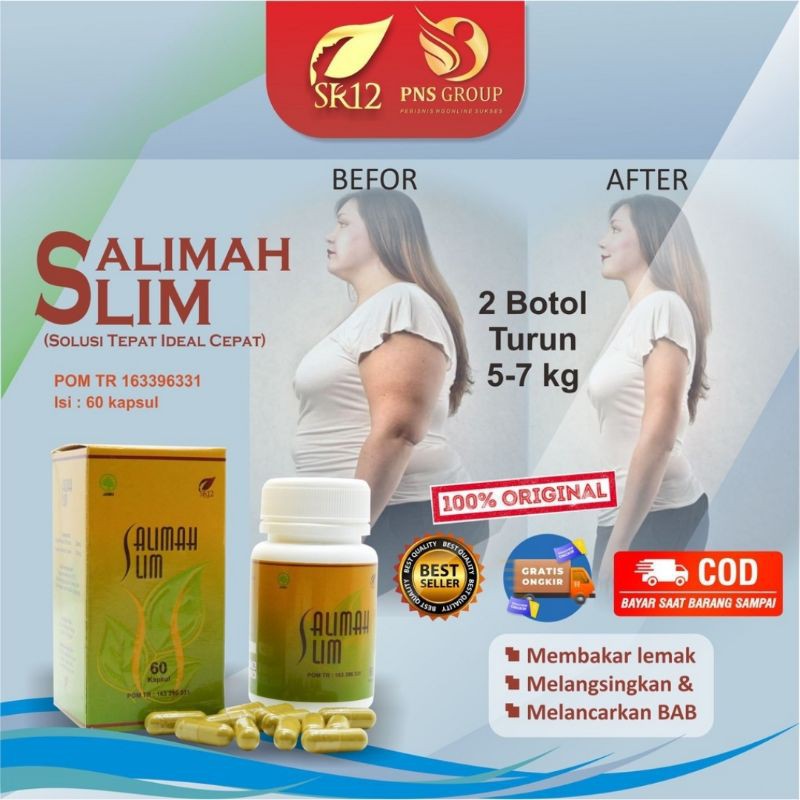 Jual Obat Diet Salimah Slim SR12 Pelangsing Herbal Penurun Berat Badan ...