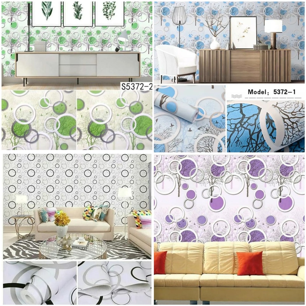 Jual Wallpaper Sticker Kamar Tidur Per Meter Motif Polkadot Walpaper