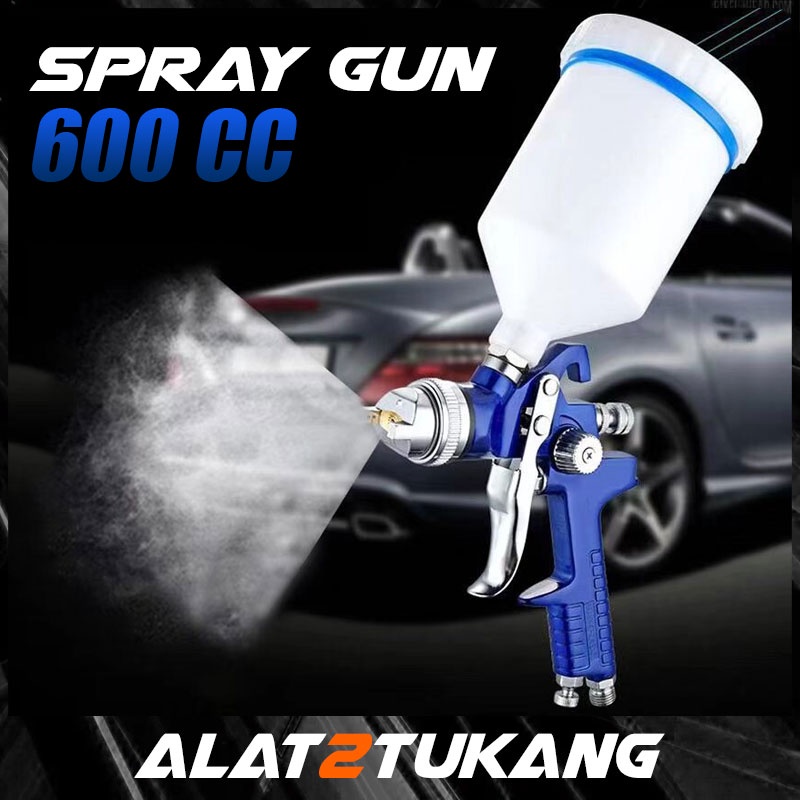 Jual 600cc Professional Spray Gun 1.4mm 1.7mm Nozzle HVLP Semprot Paint ...