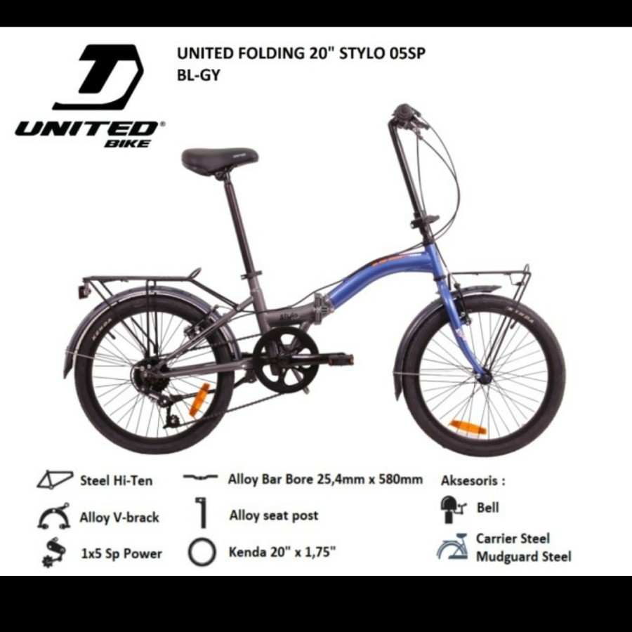 Jual SEPEDA LIPAT / FOLDING BIKE UNITED STYLO 20
