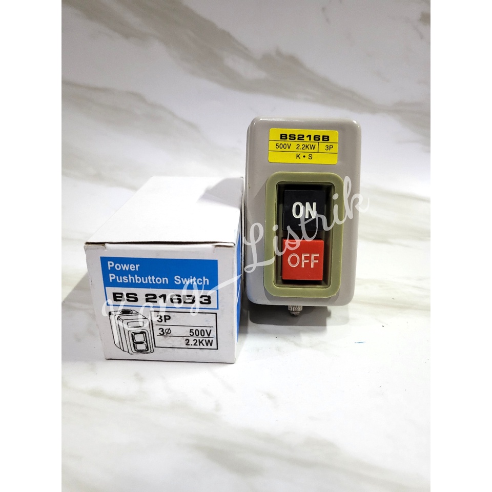 Jual Power Push Button Switch BS216B / PUSH BUTTON ON / OFF 16A BS216B ...