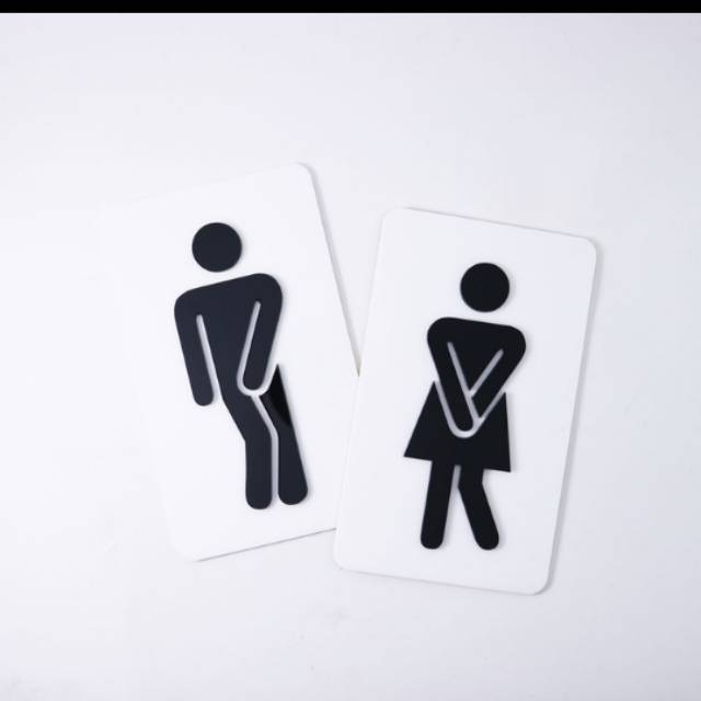 Jual Papan tanda toilet | Sign Board 1 set (BOOKED) | Shopee Indonesia