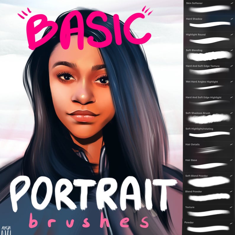 Jual Procreate Brush - Basic Portrait, Sketchy & Cartoonish MakeUp ...