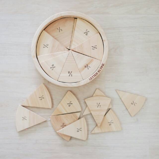 Jual LETTER IN PINE learning fractions segmented math puzzle | Shopee ...