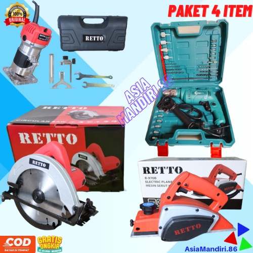 Jual Paket Tukang Kayu Item Retto Mesin Circular Saw Mesin Serut Kayu Mesin Profil Kayu Mesin