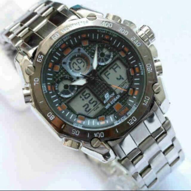 Jam Tangan Kw Super Pria Elegan Casio Edifice silver Orange