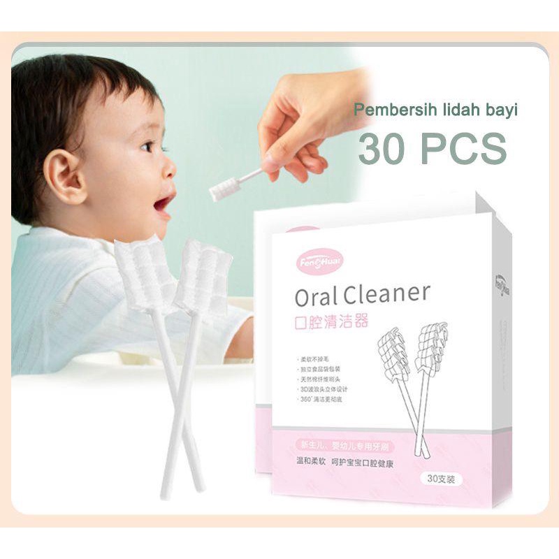 Jual Toko1234. Pembersih Mulut Bayi Pembersih lidah bayi kasa sikat lidah bayi isi 30 PCS