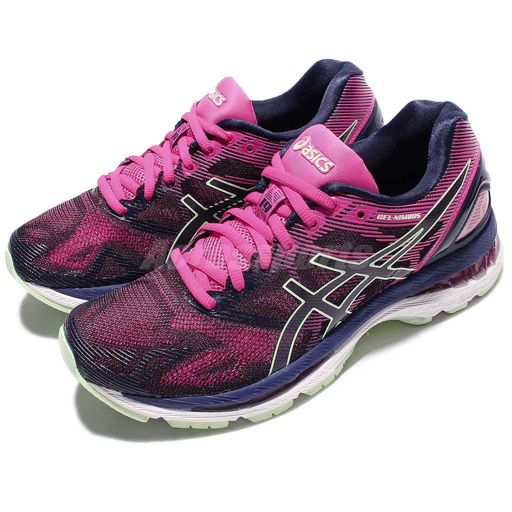 Asics Gel Nimbus 19 Indigo Blue Pink Running Sports Original 100