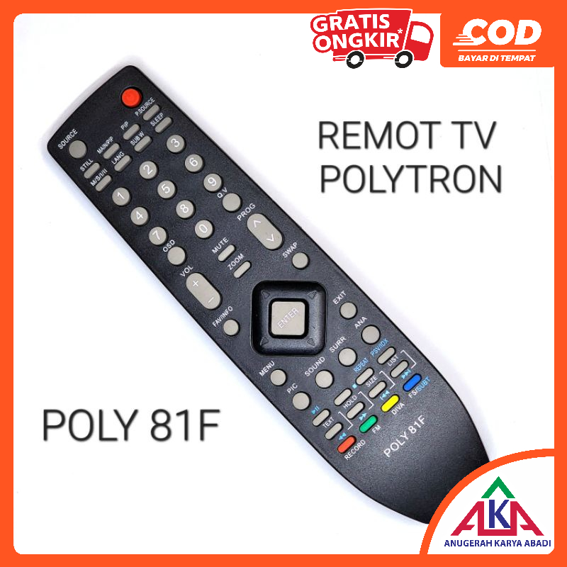 Jual Remot Tv Led Lcd Polytron Remote Poly F Shopee Indonesia