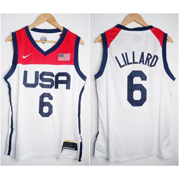 Jual JERSEY NBA USA 2020 #6 DAMIAN LILLARD PUTIH | Shopee Indonesia