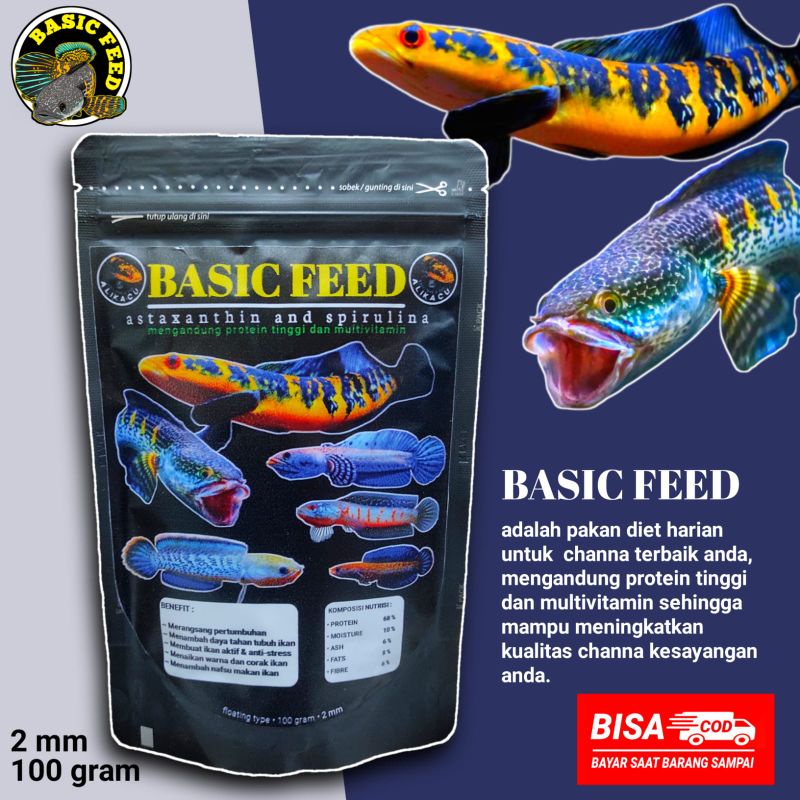 Jual BASIC FEED AURANTI | Pelet Ikan Channa Auranti 100gr BASIC FEED ...