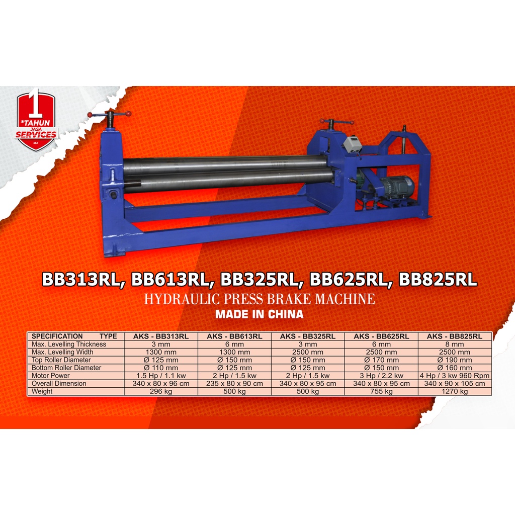 Jual Mesin Roll Plat Besi / Rolling Machine 6 x 2500 mm BB625RL ...