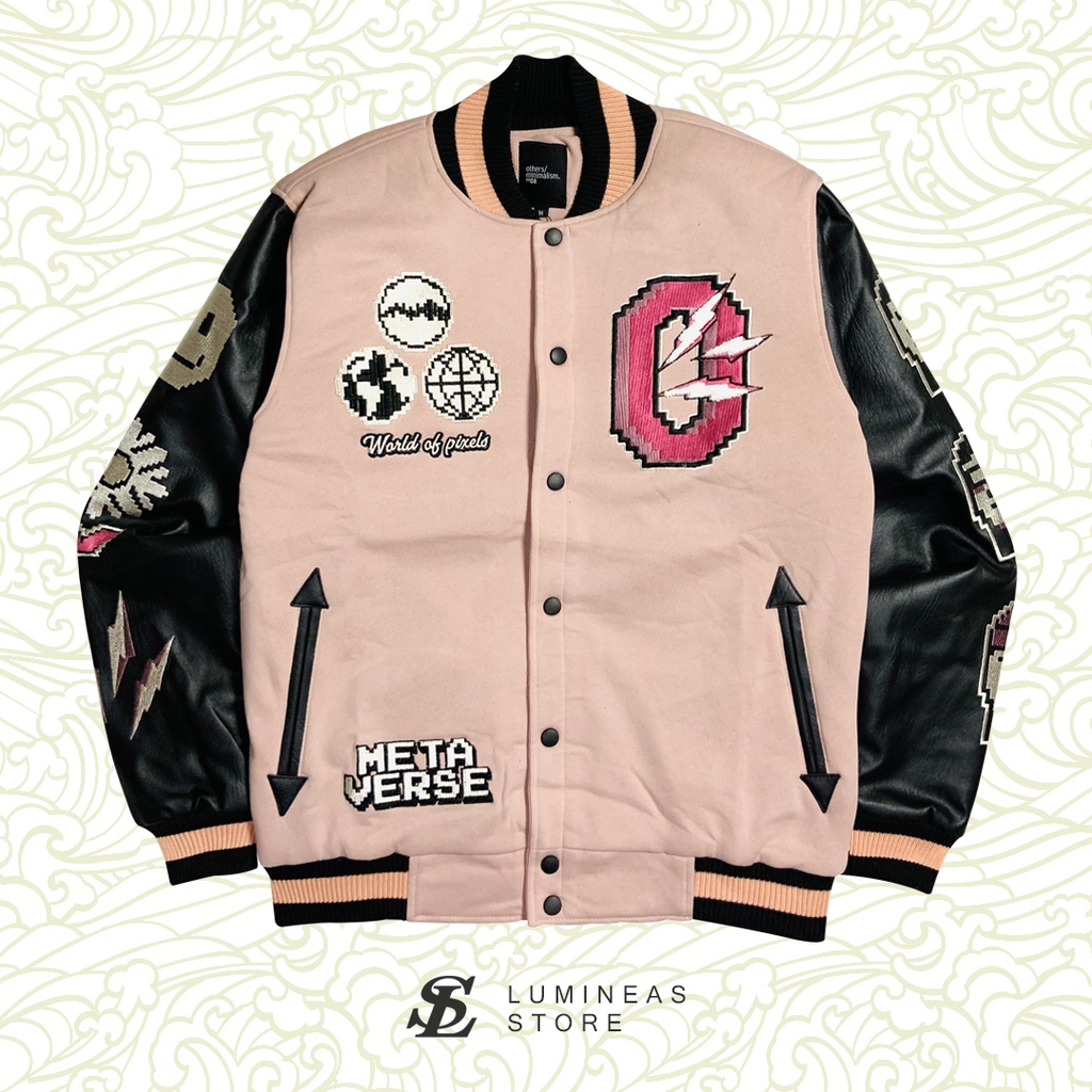 Jual LUMINEAS STORE VARSITY JACKET METAVERSE LIGHT PINK OTHERSBRAND