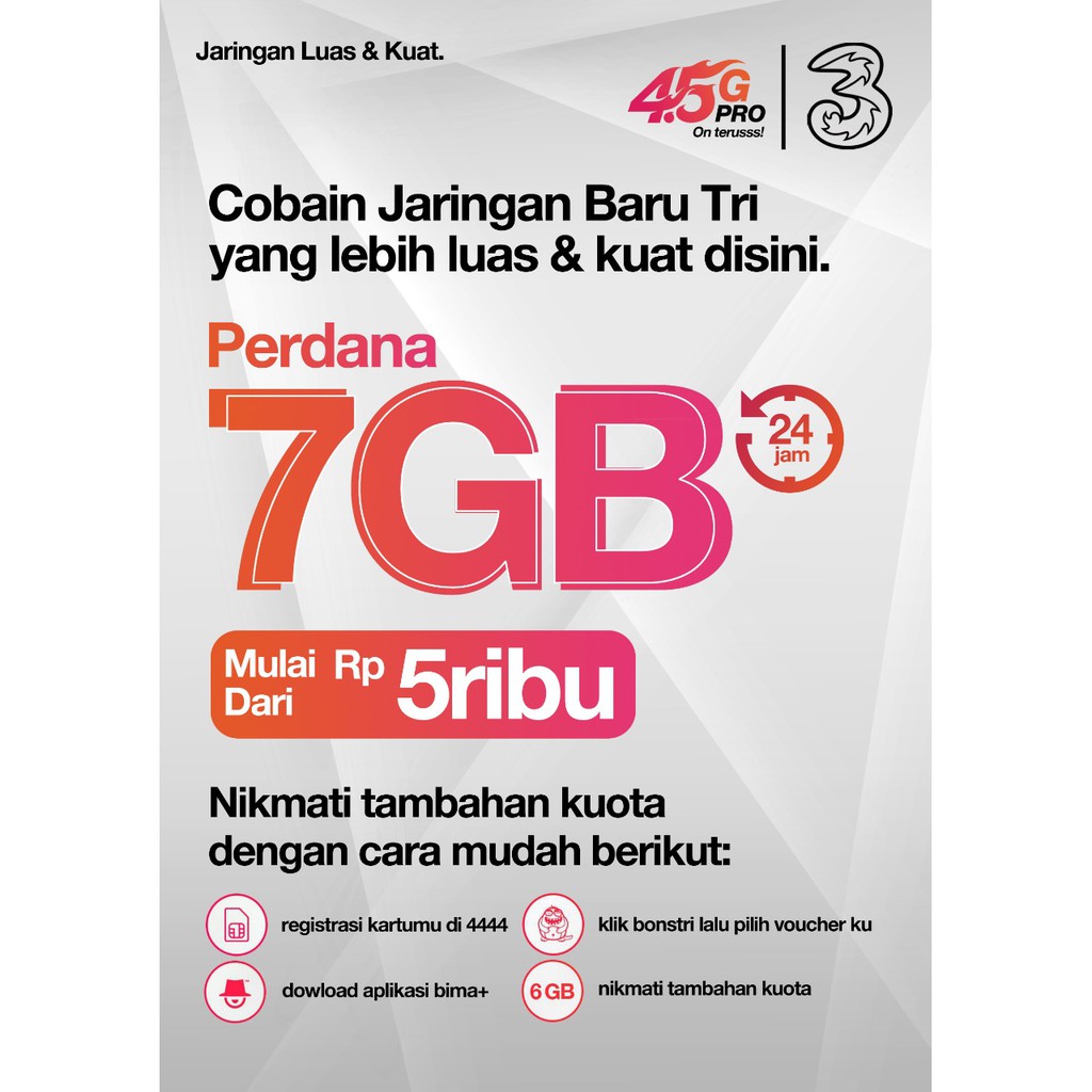 Jual Kartu Perdana TRI 1GB (+ Bonus Akses FB sepuasnya) | Shopee Indonesia