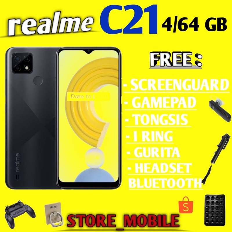 Jual REALME C21 4/64 RAM 4GB ROM 64GB GARANSI RESMI | Shopee Indonesia