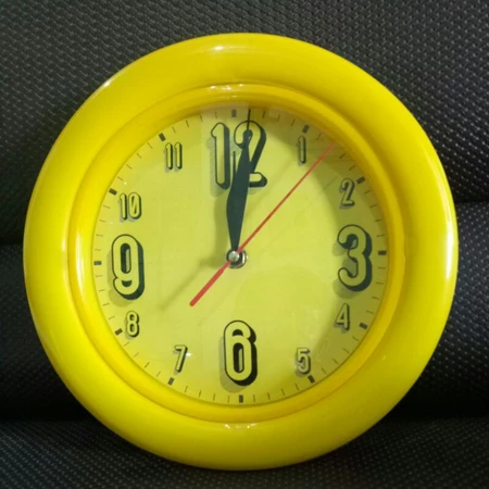 Jam Dinding 25cm bodi kuning polos