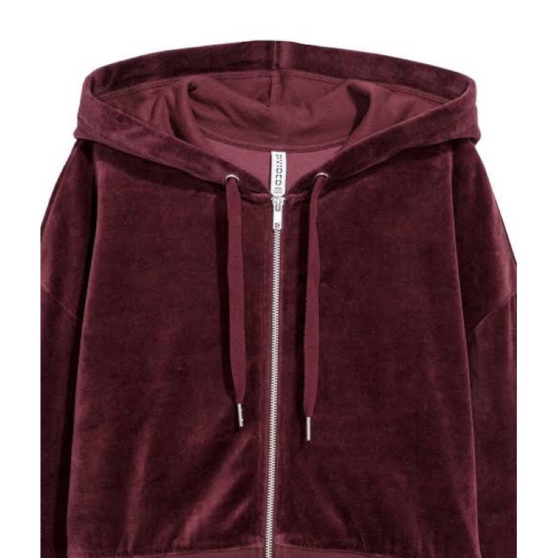 H&m velvet clearance hoodie