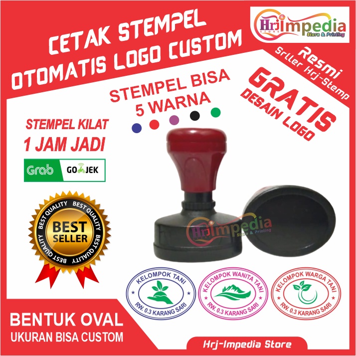 Jual Cetak Stempel Otomatis Oval Cetak Stempel Otomatis Custom Logo Cetak Stempel Flash