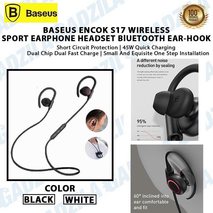 Baseus encok s17 wireless bluetooth 5.0 sport headset online white