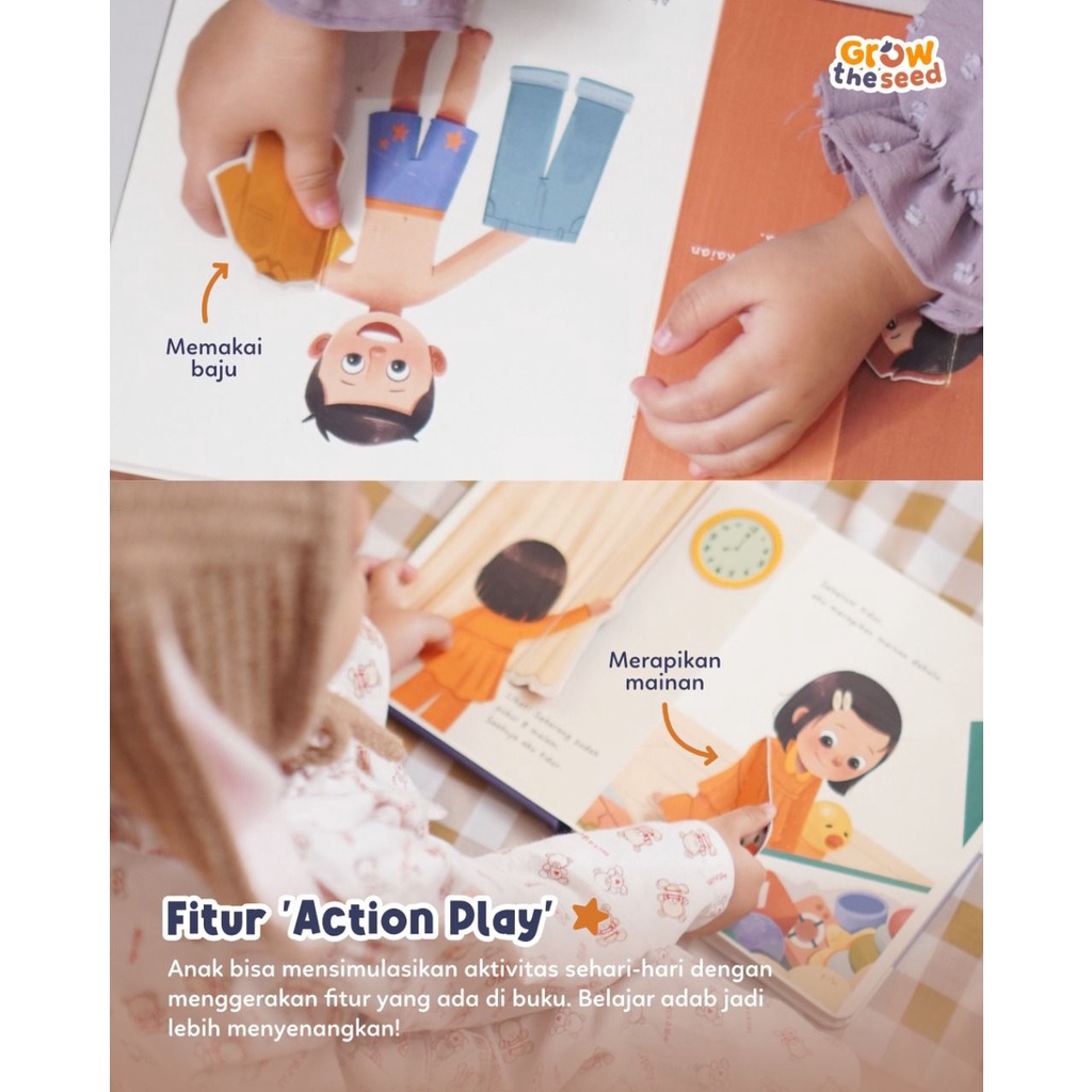 Jual [ABC] READY Action Play Book Seri Adab Sehari-hari Grow The Seed ...