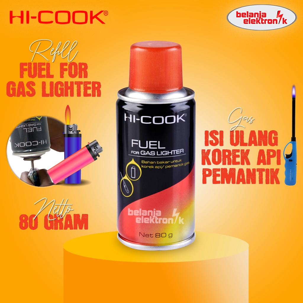 Jual GAS ISI ULANG REFILL KOREK API PEMANTIK LIGHTER MINI HI-COOK 80 ...