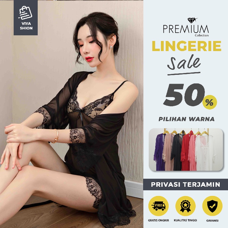 Jual Lingeri Baju Tidur Set Dress Piyama Gaun Lingerie Sexy Wanita Seksi Cosplay Hot Dewasa 6681