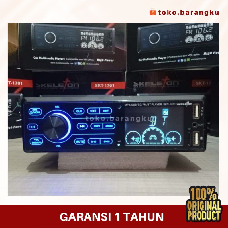Jual Head Unit Single Din MP3 Bluetooth Tape Mobil Skeleton Multifungsi