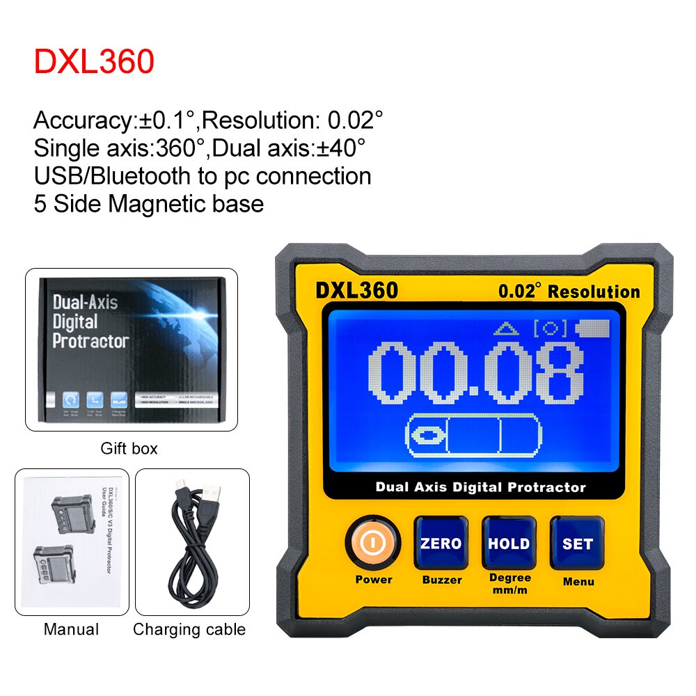 Jual Preorder Gvda Dual Axis Digital Angle Protractor Inclinometer Led Display Dual Axis Level 3348