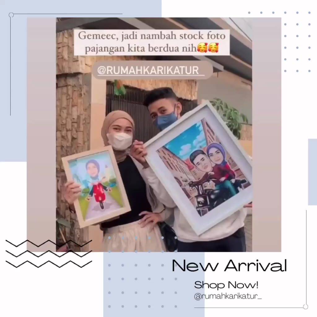 Jual KARIKATUR DIGITAL BESERTA FRAME UKURAN 17R/ FRAME 17R TYPE 3D ...