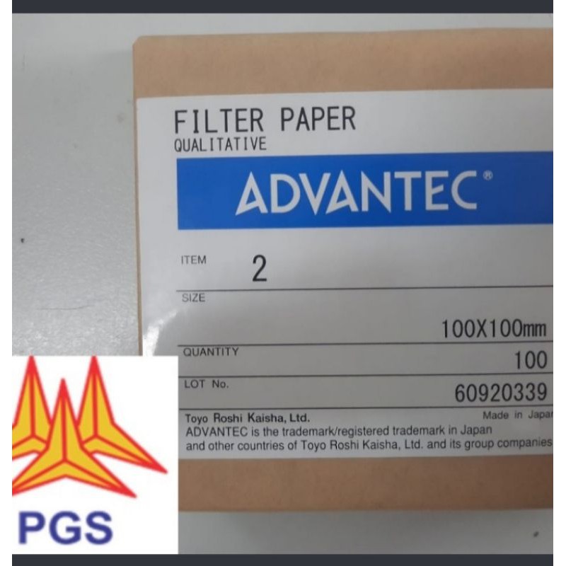 Jual Advantec Filter Paper Qualitative No 2 100x100 mm (100/pack