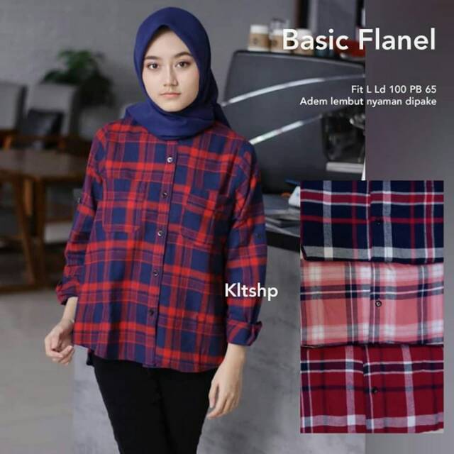 Jual Kemeja Basic Flanel | Shopee Indonesia