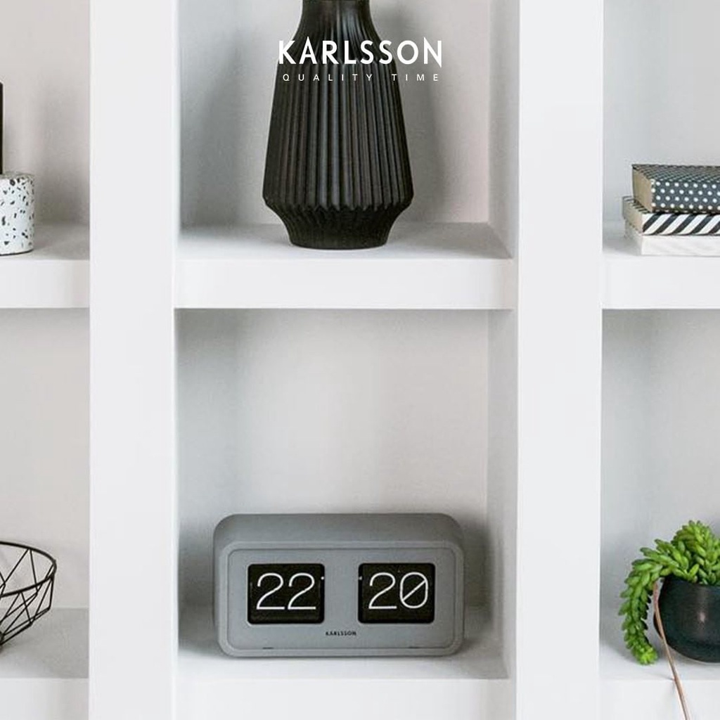 Jual Karlsson Table Clock Bold Flip Grey Shopee Indonesia