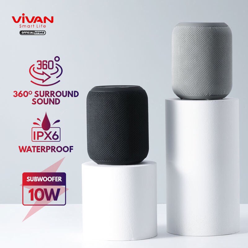 Jual VIVAN VS12 Bluetooth Speaker Surround Sound 360° Waterproof IPX6 ...