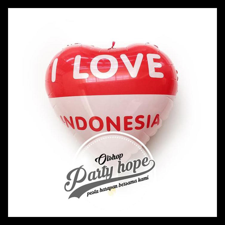 Jual Balon Foil Love Merah Putih Balon Hut Ri Balon 17 Agustus 40 Cm Terjamin Shopee Indonesia