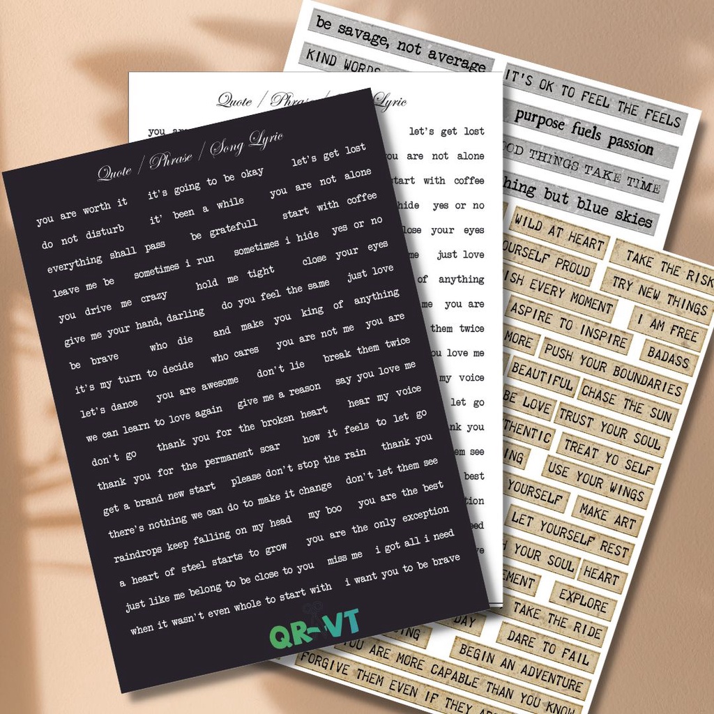 Jual 50++ Stiker Phrase | Word | Song Lyric HVS dan transparan ...
