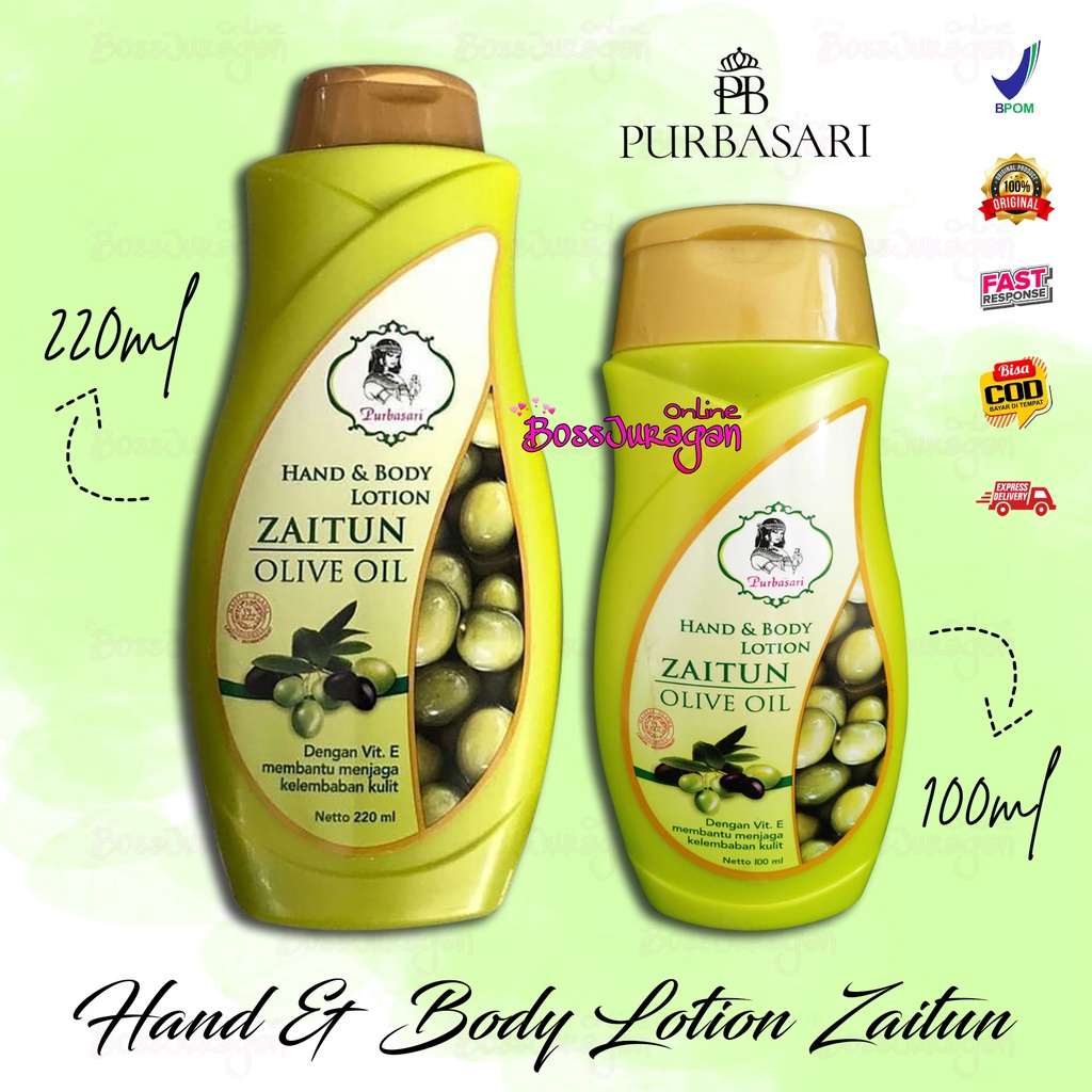 Jual (BOSS)Purbasari Hand & Body Lotion Zaitun 100ML/220ML Shopee
