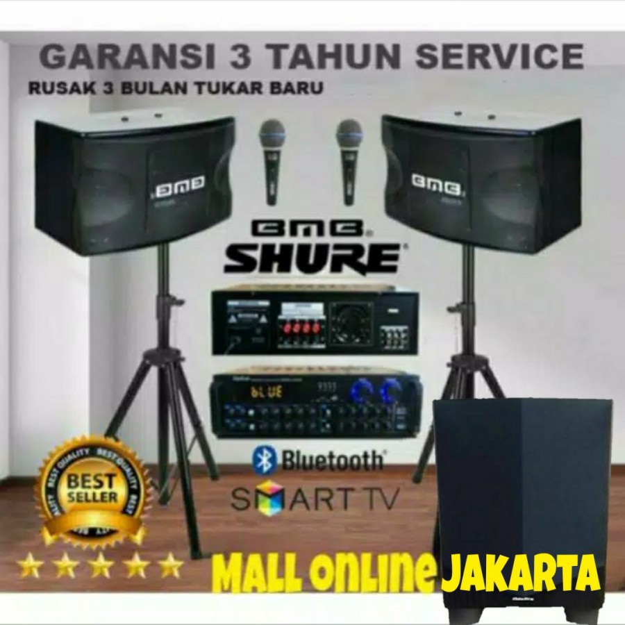 Jual Paket Karaoke Bmb 10 Inch Subwoofer Aktif 12 Inch Sound System