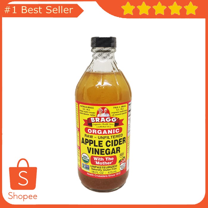Jual Apple cider vinegar Bragg 473ml BPOM/ cuka apel / asli / with mother / USA Shopee Indonesia