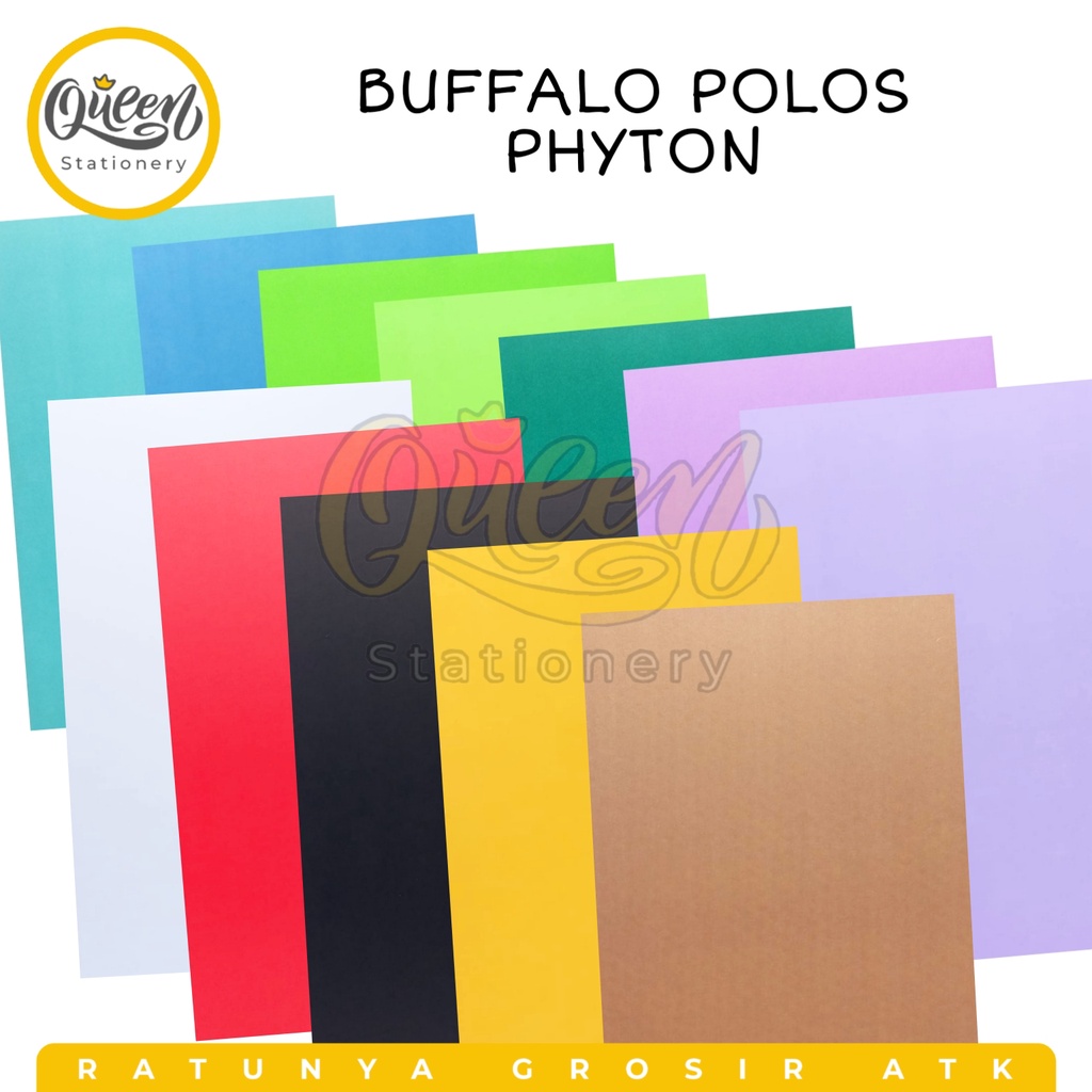 Jual 1 Pack 100 Lembar Kertas Buffalo Polos Phyton Kertas Cover