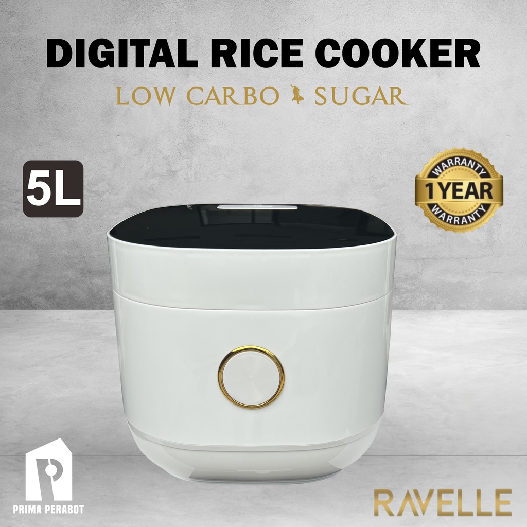 Jual RAVELLE Digital Rice Cooker Low Carbo 5 Liter Penanak Nasi Rendah Gula Shopee Indonesia