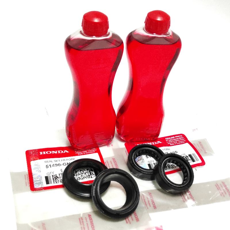 Jual Seal Shock Depan + Seal Shock Debu + Oli Shock (1 Kotak) Supra
